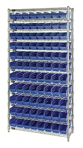 Quantum Wire Shelving System with 12 Shelves, 12" x 36" x 74"