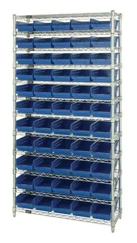 Quantum Wire Shelving System with 12 Shelves, 12" x 36" x 74"
