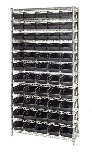 Quantum Wire Shelving System with 12 Shelves, 12" x 36" x 74"
