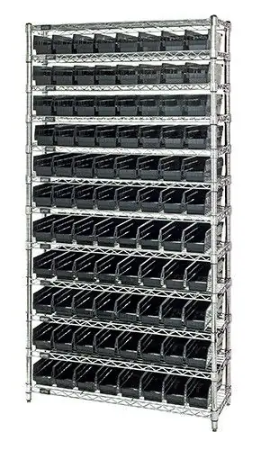 Quantum Wire Shelving System with 12 Shelves, 18" x 36" x 74"