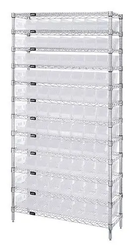 Quantum Wire Shelving System with 12 Shelves, 24" x 36" x 74"