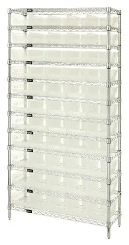Quantum Wire Shelving System with 12 Shelves, 24" x 36" x 74"