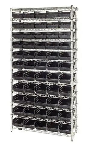 Quantum Wire Shelving System with 12 Shelves, 24" x 36" x 74"