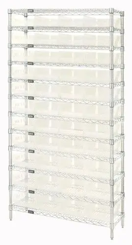 Quantum Wire Shelving System with 12 Shelves, 12" x 36" x 74"