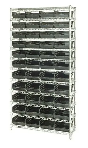 Quantum Wire Shelving System with 12 Shelves, 12" x 36" x 74"