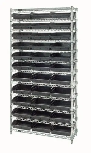 Quantum Wire Shelving System with 12 Shelves, 24" x 36" x 74"