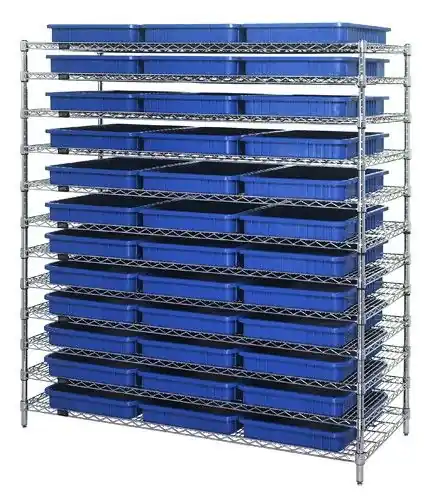 Quantum Wire Shelving System with 12 Shelves, 24" x 60" x 63"