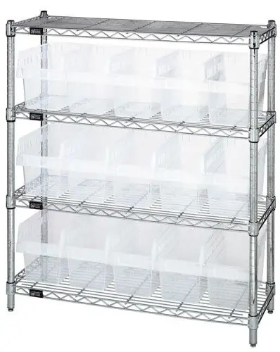 Quantum Wire Shelving System with 4 Shelves, 12" x 36" x 39"