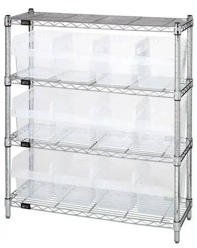 Quantum Wire Shelving System with 4 Shelves, 12" x 36" x 39"
