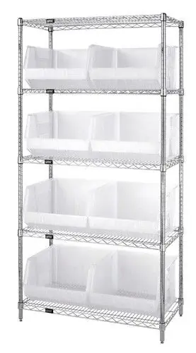 Quantum Wire Shelving System with 5 Shelves, 18" x 36" x 74"