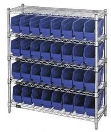 Quantum Wire Shelving System with 5 Shelves, 12" x 36" x 39"