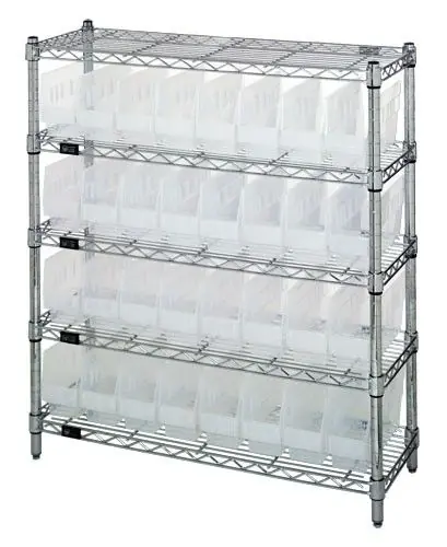 Quantum Wire Shelving System with 5 Shelves, 12" x 36" x 39"