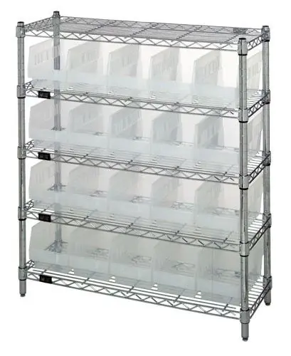 Quantum Wire Shelving System with 5 Shelves, 12" x 36" x 39"