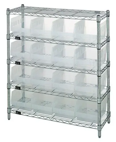 Quantum Wire Shelving System with 5 Shelves, 12" x 36" x 39"