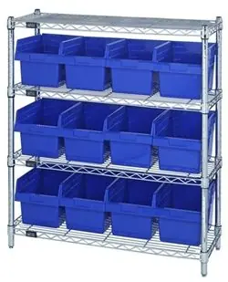 Quantum Wire Shelving System with 5 Shelves, 12" x 36" x 39"