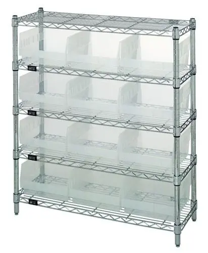 Quantum Wire Shelving System with 5 Shelves, 12" x 36" x 39"