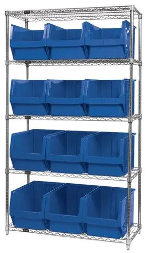 Quantum Wire Shelving System with 5 Shelves, 18" x 42" x 74"