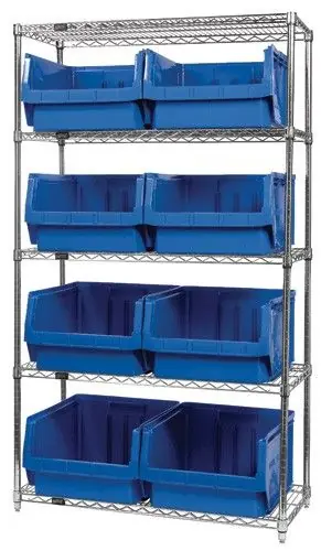 Quantum Wire Shelving System with 5 Shelves, 18" x 42" x 74"