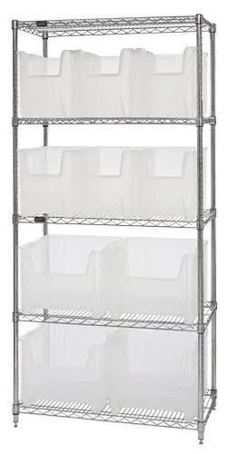 Quantum Wire Shelving System with 5 Shelves, 18" x 36" x 74"