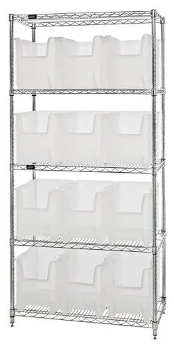 Quantum Wire Shelving System with 5 Shelves, 18" x 36" x 74"