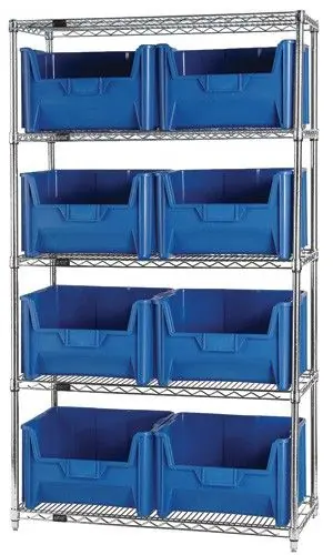 Quantum Wire Shelving System with 5 Shelves, 18" x 42" x 74"