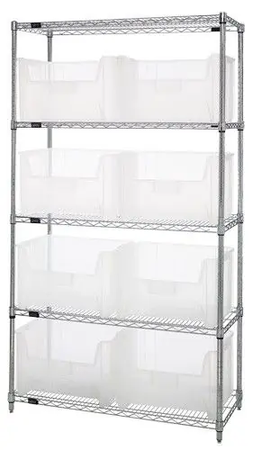 Quantum Wire Shelving System with 5 Shelves, 18" x 42" x 74"