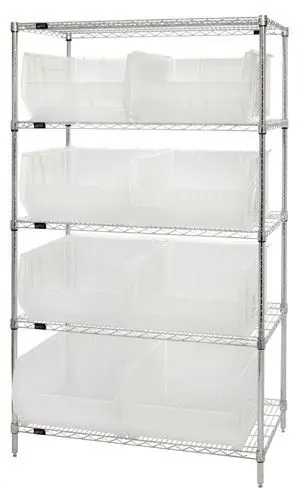 Quantum Wire Shelving System with 5 Shelves, 24" x 42" x 74"