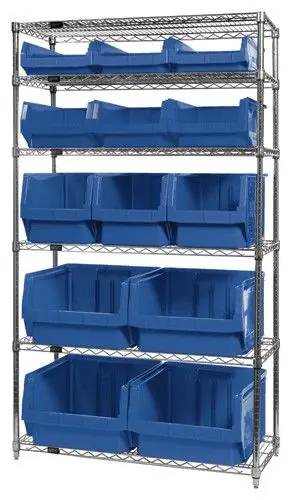 Quantum Wire Shelving System with 6 Shelves, 18" x 42" x 74"