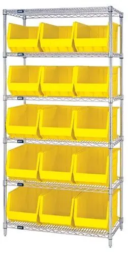 Quantum Wire Shelving System with 6 Shelves, 18" x 36" x 74"