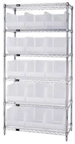 Quantum Wire Shelving System with 6 Shelves, 18" x 36" x 74"