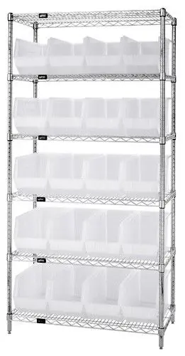 Quantum Wire Shelving System with 6 Shelves, 18" x 36" x 74"