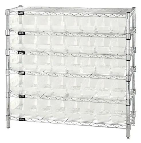 Quantum Wire Shelving System with 6 Shelves, 12" x 36" x 36"