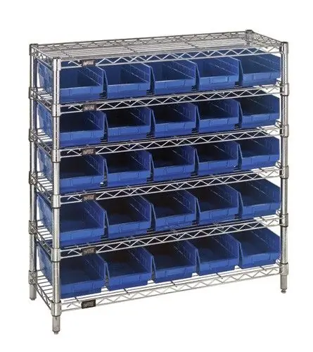 Quantum Wire Shelving System with 6 Shelves, 12" x 36" x 36"