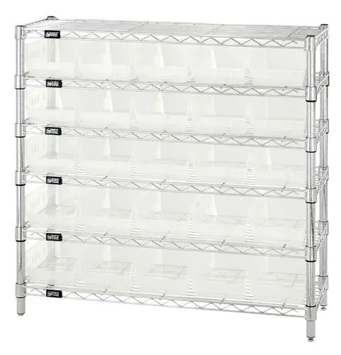 Quantum Wire Shelving System with 6 Shelves, 12" x 36" x 36"