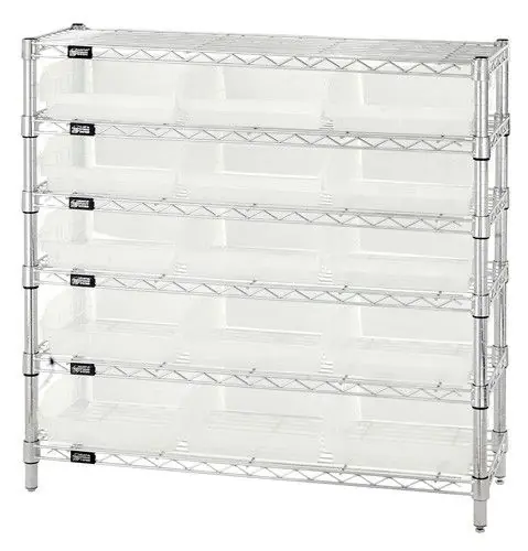Quantum Wire Shelving System with 6 Shelves, 12" x 36" x 36"