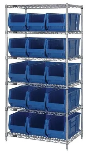 Quantum Wire Shelving System with 6 Shelves, 24" x 36" x 74"