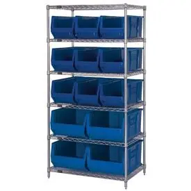 Quantum Wire Shelving System with 6 Shelves, 24" x 36" x 74"
