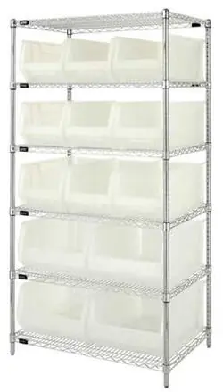 Quantum Wire Shelving System with 6 Shelves, 24" x 36" x 74"