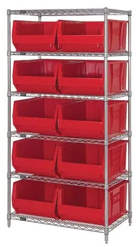 Quantum Wire Shelving System with 6 Shelves, 24" x 36" x 74"