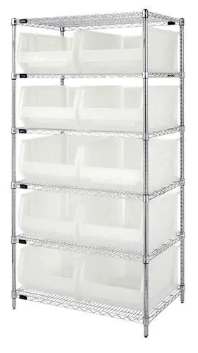 Quantum Wire Shelving System with 6 Shelves, 24" x 36" x 74"
