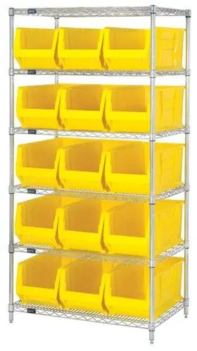 Quantum Wire Shelving System with 6 Shelves, 30" x 36" x 74"