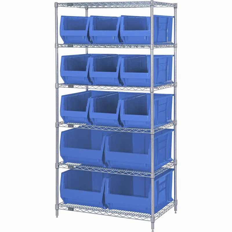 Quantum Wire Shelving System with 6 Shelves, 30" x 36" x 74"