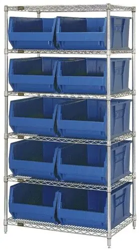 Quantum Wire Shelving System with 6 Shelves, 30" x 36" x 74"