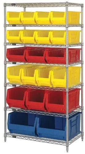 Quantum Wire Shelving System with 7 Shelves, 24" x 36" x 74"