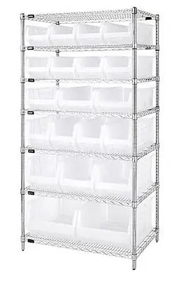 Quantum Wire Shelving System with 7 Shelves, 24" x 36" x 74"
