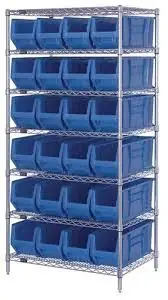 Quantum Wire Shelving System with 7 Shelves, 12" x 36" x 74"