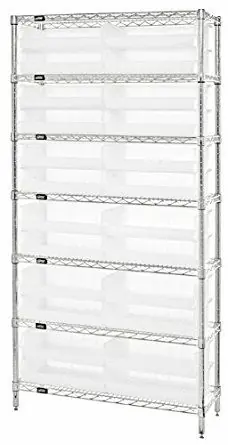 Quantum Wire Shelving System with 7 Shelves, 12" x 36" x 74"