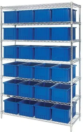 Quantum Wire Shelving System with 7 Shelves, 18" x 48" x 74"