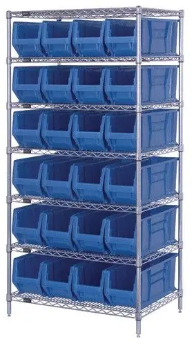 Quantum Wire Shelving System with 7 Shelves, 24" x 36" x 74"