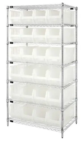 Quantum Wire Shelving System with 7 Shelves, 24" x 36" x 74"